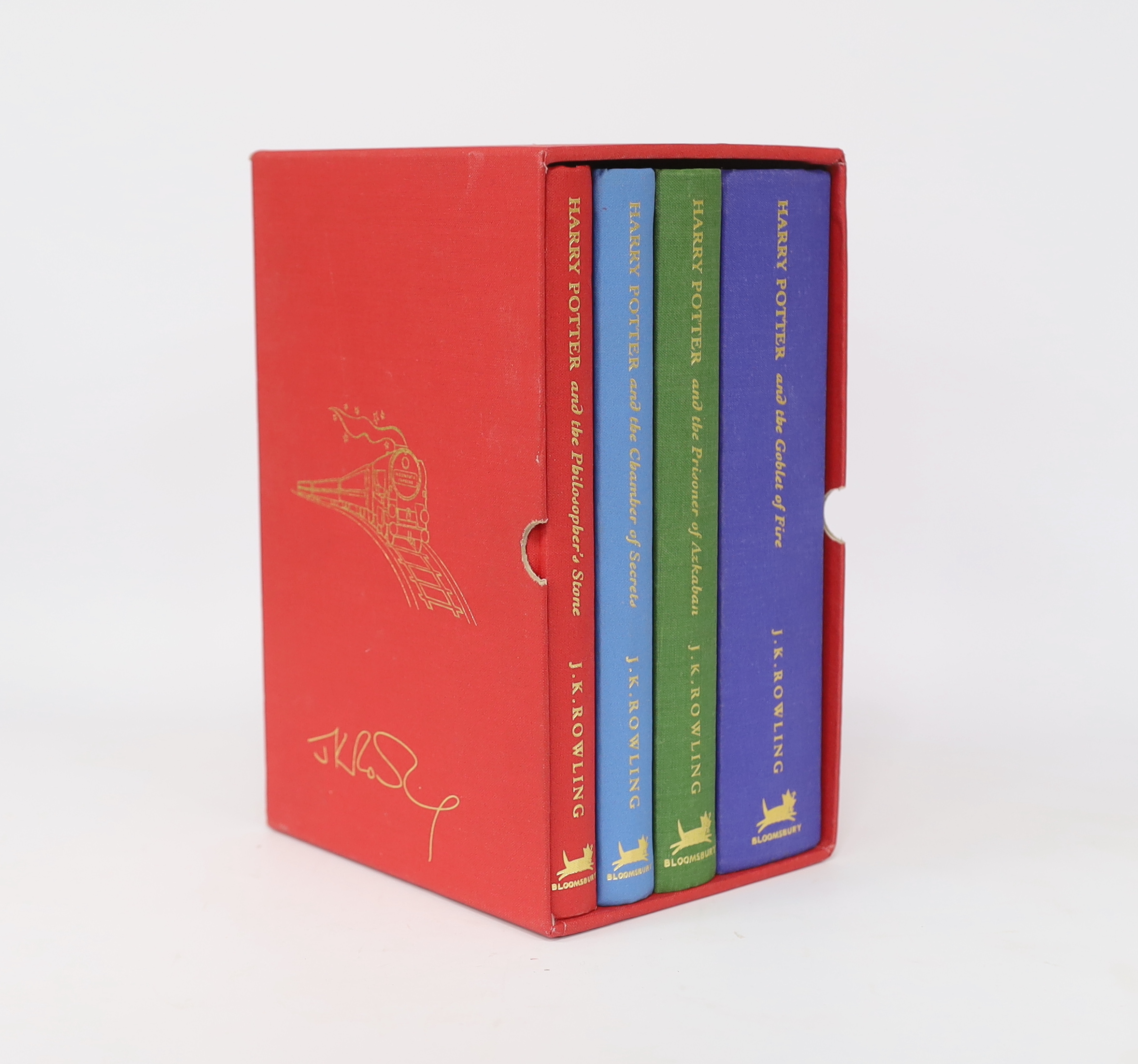 Rowling, J.K - [The Harry Potter Gift Set], First Deluxe Editions of the First Four Books, Bloomsbury, 1999-2000, in cloth slip-case.